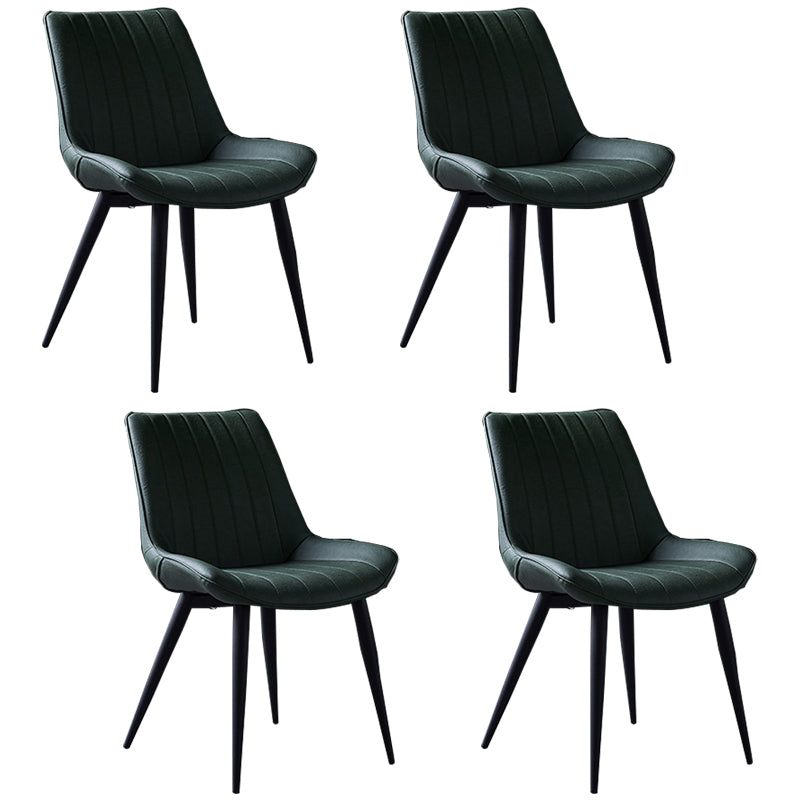Scandinavian Leather Restaurant Side Chair Matte Finish Parsons Dining Chair Green 4 Piece Set Black Clearhalo ' kitchen&dining_furn' 'Dining Chairs' 'Dining Tables & Seating' 'dining_chair' 'furn' 'furn_dining_chair' 'Furniture' 'furniture_dining_chair' 'Kitchen & Dining Furniture' 'kitchen' 4038759