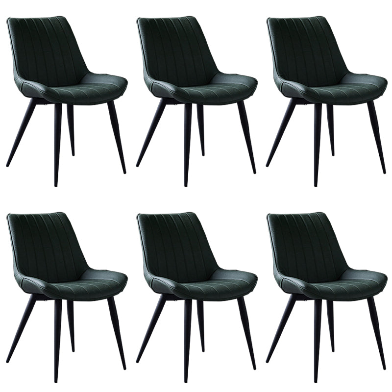 Scandinavian Leather Restaurant Side Chair Matte Finish Parsons Dining Chair Green 6 Piece Set Black Clearhalo ' kitchen&dining_furn' 'Dining Chairs' 'Dining Tables & Seating' 'dining_chair' 'furn' 'furn_dining_chair' 'Furniture' 'furniture_dining_chair' 'Kitchen & Dining Furniture' 'kitchen' 4038760