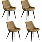 Scandinavian Leather Restaurant Side Chair Matte Finish Parsons Dining Chair Yellow 4 Piece Set Black Clearhalo ' kitchen&dining_furn' 'Dining Chairs' 'Dining Tables & Seating' 'dining_chair' 'furn' 'furn_dining_chair' 'Furniture' 'furniture_dining_chair' 'Kitchen & Dining Furniture' 'kitchen' 4038762