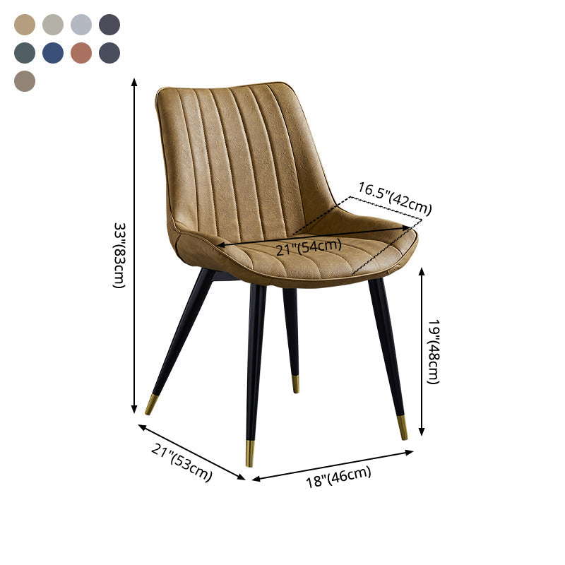 Scandinavian Leather Restaurant Side Chair Matte Finish Parsons Dining Chair Clearhalo ' kitchen&dining_furn' 'Dining Chairs' 'Dining Tables & Seating' 'dining_chair' 'furn' 'furn_dining_chair' 'Furniture' 'furniture_dining_chair' 'Kitchen & Dining Furniture' 'kitchen' 4038764