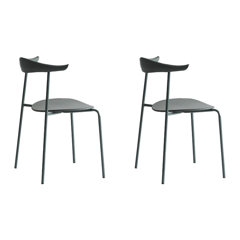 Minimalist Style Open Back Dining Side Chair Armless Dining Side Chair for Home (Set of 2) Army Green Clearhalo ' kitchen&dining_furn' 'Dining Chairs' 'Dining Tables & Seating' 'dining_chair' 'furn' 'furn_dining_chair' 'Furniture' 'furniture_dining_chair' 'Kitchen & Dining Furniture' 'kitchen' 4038766