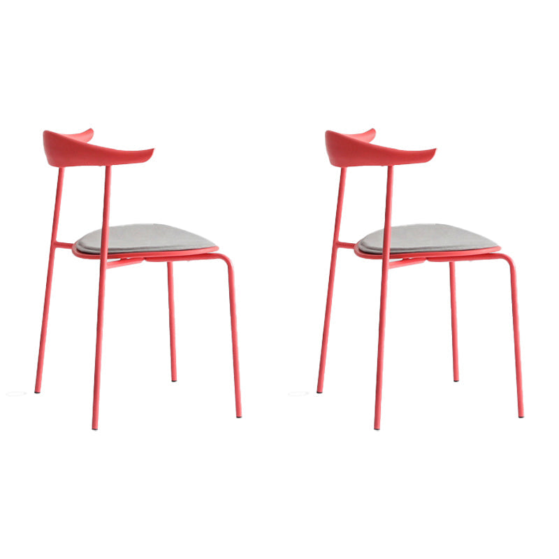 Minimalist Style Open Back Dining Side Chair Armless Dining Side Chair for Home (Set of 2) Red Clearhalo ' kitchen&dining_furn' 'Dining Chairs' 'Dining Tables & Seating' 'dining_chair' 'furn' 'furn_dining_chair' 'Furniture' 'furniture_dining_chair' 'Kitchen & Dining Furniture' 'kitchen' 4038768