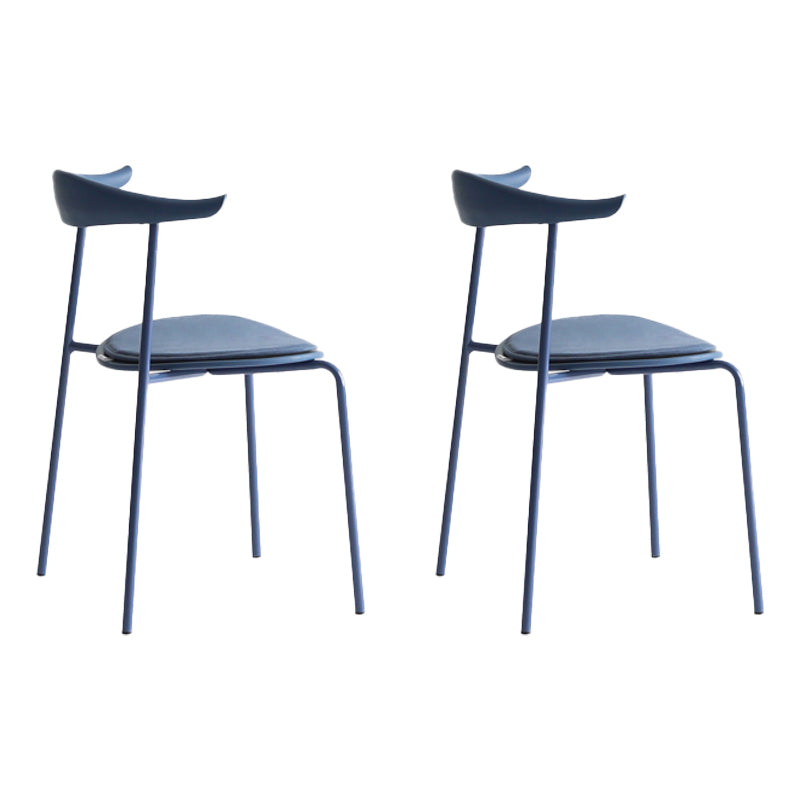 Minimalist Style Open Back Dining Side Chair Armless Dining Side Chair for Home (Set of 2) Blue Clearhalo ' kitchen&dining_furn' 'Dining Chairs' 'Dining Tables & Seating' 'dining_chair' 'furn' 'furn_dining_chair' 'Furniture' 'furniture_dining_chair' 'Kitchen & Dining Furniture' 'kitchen' 4038769