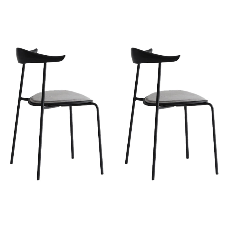 Minimalist Style Open Back Dining Side Chair Armless Dining Side Chair for Home (Set of 2) Black Clearhalo ' kitchen&dining_furn' 'Dining Chairs' 'Dining Tables & Seating' 'dining_chair' 'furn' 'furn_dining_chair' 'Furniture' 'furniture_dining_chair' 'Kitchen & Dining Furniture' 'kitchen' 4038771