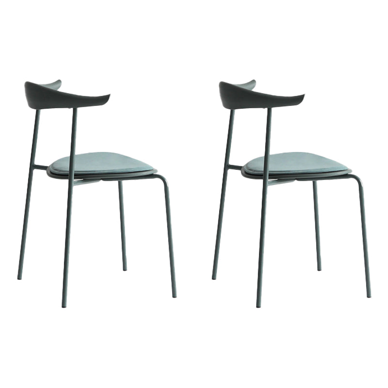 Minimalist Style Open Back Dining Side Chair Armless Dining Side Chair for Home (Set of 2) Green Clearhalo ' kitchen&dining_furn' 'Dining Chairs' 'Dining Tables & Seating' 'dining_chair' 'furn' 'furn_dining_chair' 'Furniture' 'furniture_dining_chair' 'Kitchen & Dining Furniture' 'kitchen' 4038773