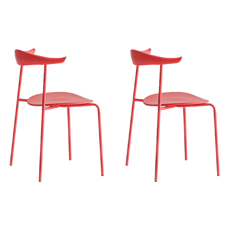Minimalist Style Open Back Dining Side Chair Armless Dining Side Chair for Home (Set of 2) Peach Clearhalo ' kitchen&dining_furn' 'Dining Chairs' 'Dining Tables & Seating' 'dining_chair' 'furn' 'furn_dining_chair' 'Furniture' 'furniture_dining_chair' 'Kitchen & Dining Furniture' 'kitchen' 4038777