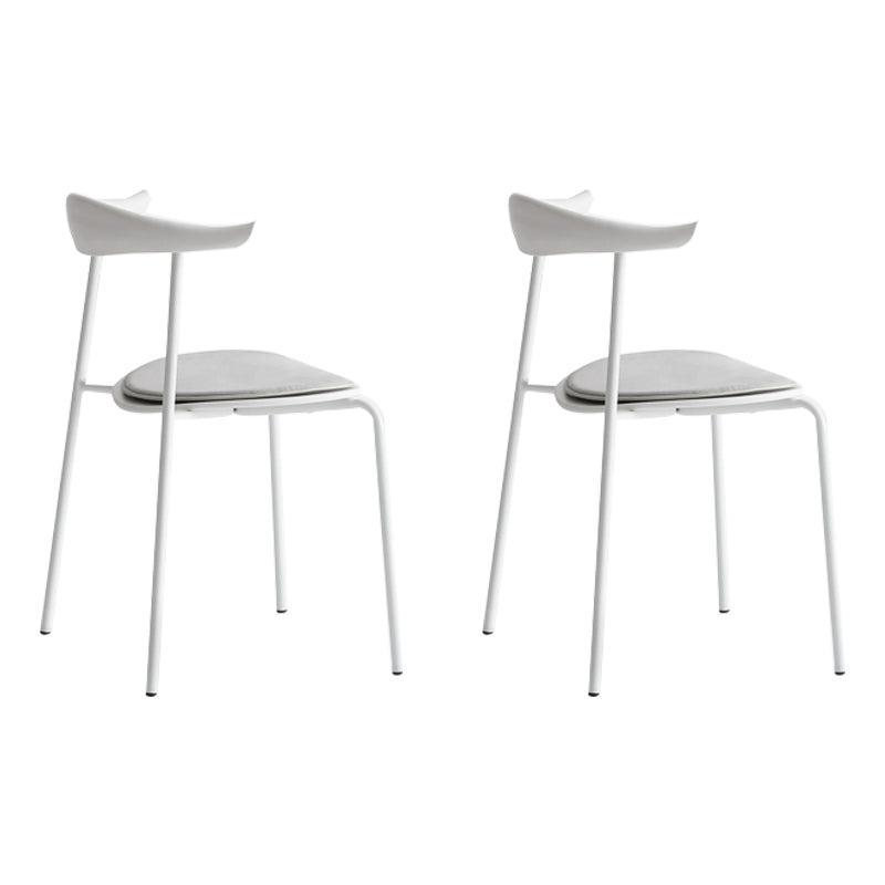 Minimalist Style Open Back Dining Side Chair Armless Dining Side Chair for Home (Set of 2) White Clearhalo ' kitchen&dining_furn' 'Dining Chairs' 'Dining Tables & Seating' 'dining_chair' 'furn' 'furn_dining_chair' 'Furniture' 'furniture_dining_chair' 'Kitchen & Dining Furniture' 'kitchen' 4038782