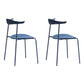Minimalist Style Open Back Dining Side Chair Armless Dining Side Chair for Home (Set of 2) Dark Blue Clearhalo ' kitchen&dining_furn' 'Dining Chairs' 'Dining Tables & Seating' 'dining_chair' 'furn' 'furn_dining_chair' 'Furniture' 'furniture_dining_chair' 'Kitchen & Dining Furniture' 'kitchen' 4038783
