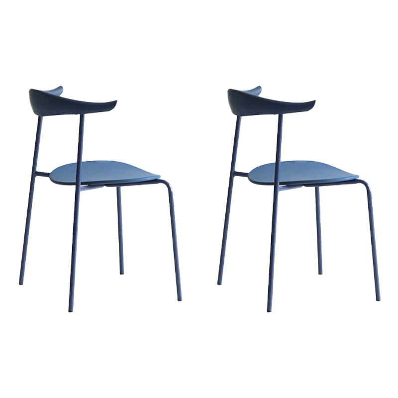 Minimalist Style Open Back Dining Side Chair Armless Dining Side Chair for Home (Set of 2) Dark Blue Clearhalo ' kitchen&dining_furn' 'Dining Chairs' 'Dining Tables & Seating' 'dining_chair' 'furn' 'furn_dining_chair' 'Furniture' 'furniture_dining_chair' 'Kitchen & Dining Furniture' 'kitchen' 4038783
