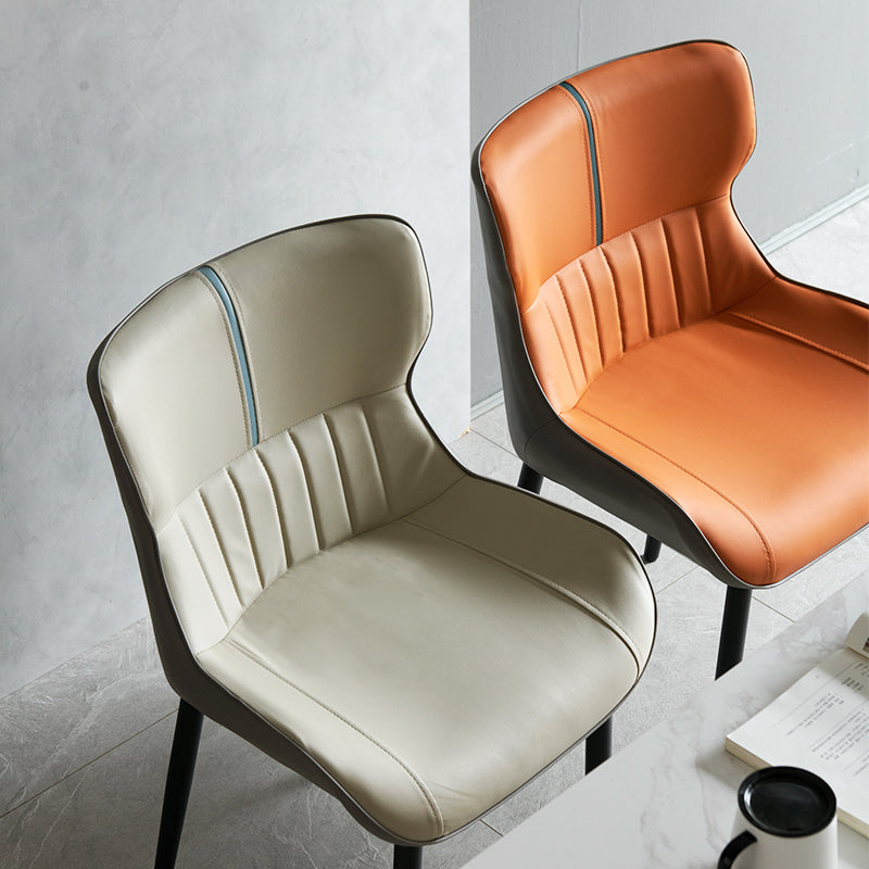 Minimalist Style Leather Dining Arm Chairs Wingback Parsons Chair for Home Clearhalo ' kitchen&dining_furn' 'Dining Chairs' 'Dining Tables & Seating' 'dining_chair' 'furn' 'furn_dining_chair' 'Furniture' 'furniture_dining_chair' 'Kitchen & Dining Furniture' 'kitchen' 4038790