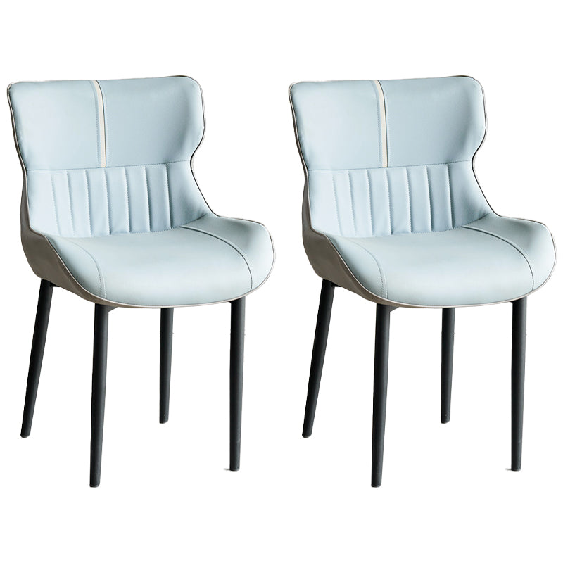 Minimalist Style Leather Dining Arm Chairs Wingback Parsons Chair for Home Light Blue 2 Piece Set Clearhalo ' kitchen&dining_furn' 'Dining Chairs' 'Dining Tables & Seating' 'dining_chair' 'furn' 'furn_dining_chair' 'Furniture' 'furniture_dining_chair' 'Kitchen & Dining Furniture' 'kitchen' 4038798