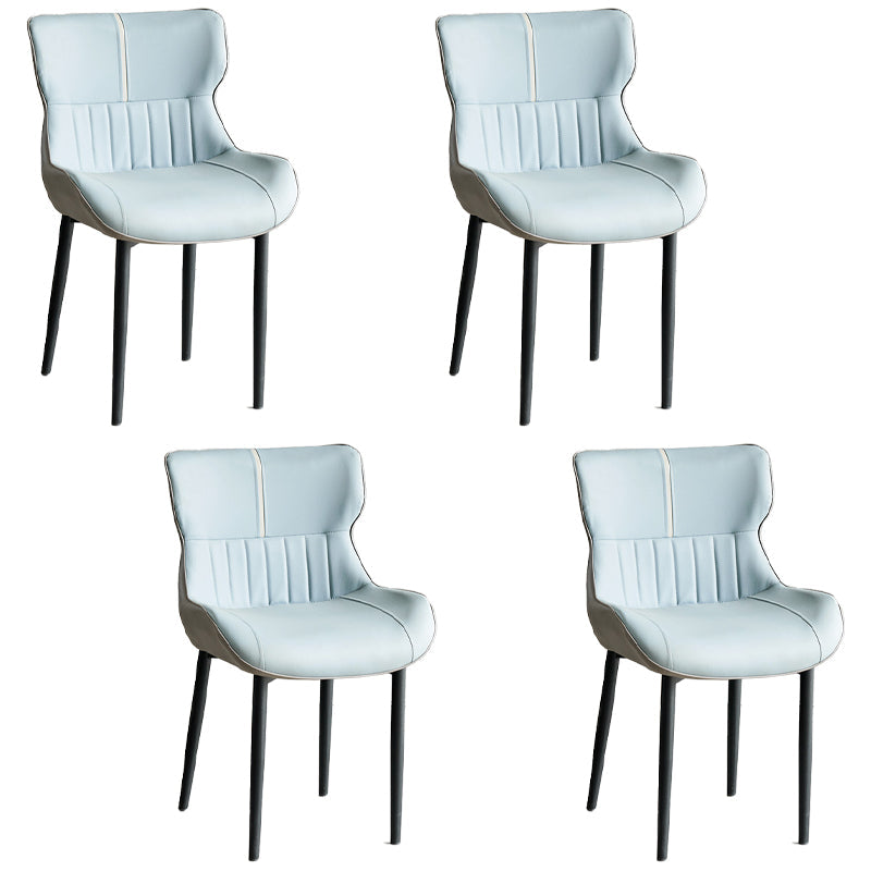 Minimalist Style Leather Dining Arm Chairs Wingback Parsons Chair for Home Light Blue 4 Piece Set Clearhalo ' kitchen&dining_furn' 'Dining Chairs' 'Dining Tables & Seating' 'dining_chair' 'furn' 'furn_dining_chair' 'Furniture' 'furniture_dining_chair' 'Kitchen & Dining Furniture' 'kitchen' 4038801