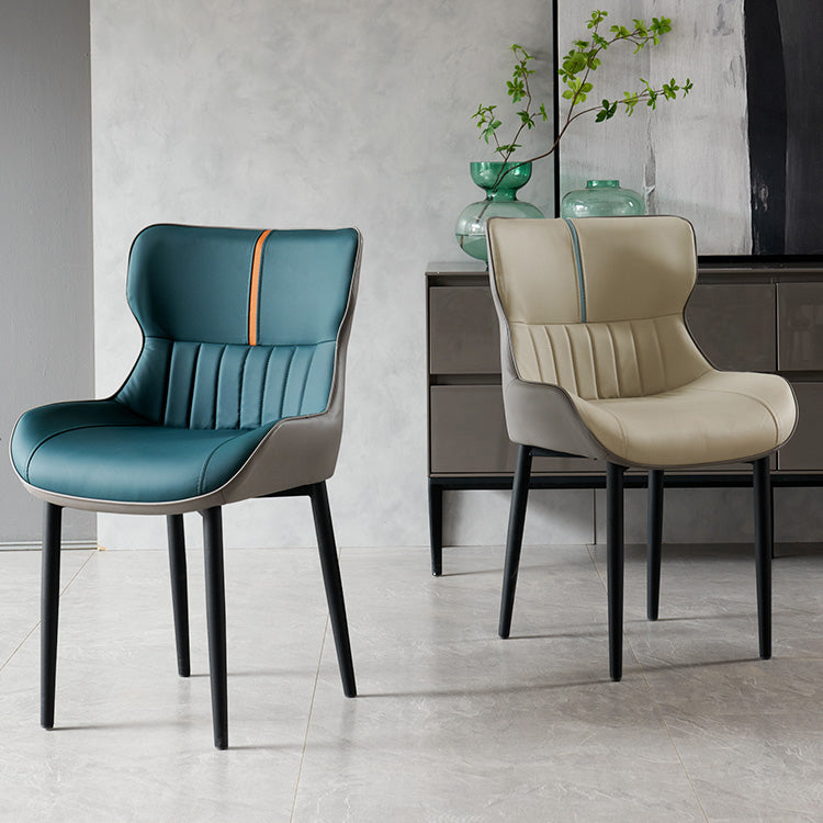 Minimalist Style Leather Dining Arm Chairs Wingback Parsons Chair for Home Clearhalo ' kitchen&dining_furn' 'Dining Chairs' 'Dining Tables & Seating' 'dining_chair' 'furn' 'furn_dining_chair' 'Furniture' 'furniture_dining_chair' 'Kitchen & Dining Furniture' 'kitchen' 4038804