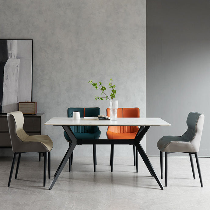 Minimalist Style Leather Dining Arm Chairs Wingback Parsons Chair for Home Clearhalo ' kitchen&dining_furn' 'Dining Chairs' 'Dining Tables & Seating' 'dining_chair' 'furn' 'furn_dining_chair' 'Furniture' 'furniture_dining_chair' 'Kitchen & Dining Furniture' 'kitchen' 4038805