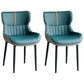 Minimalist Style Leather Dining Arm Chairs Wingback Parsons Chair for Home Blue 2 Piece Set Clearhalo ' kitchen&dining_furn' 'Dining Chairs' 'Dining Tables & Seating' 'dining_chair' 'furn' 'furn_dining_chair' 'Furniture' 'furniture_dining_chair' 'Kitchen & Dining Furniture' 'kitchen' 4038806
