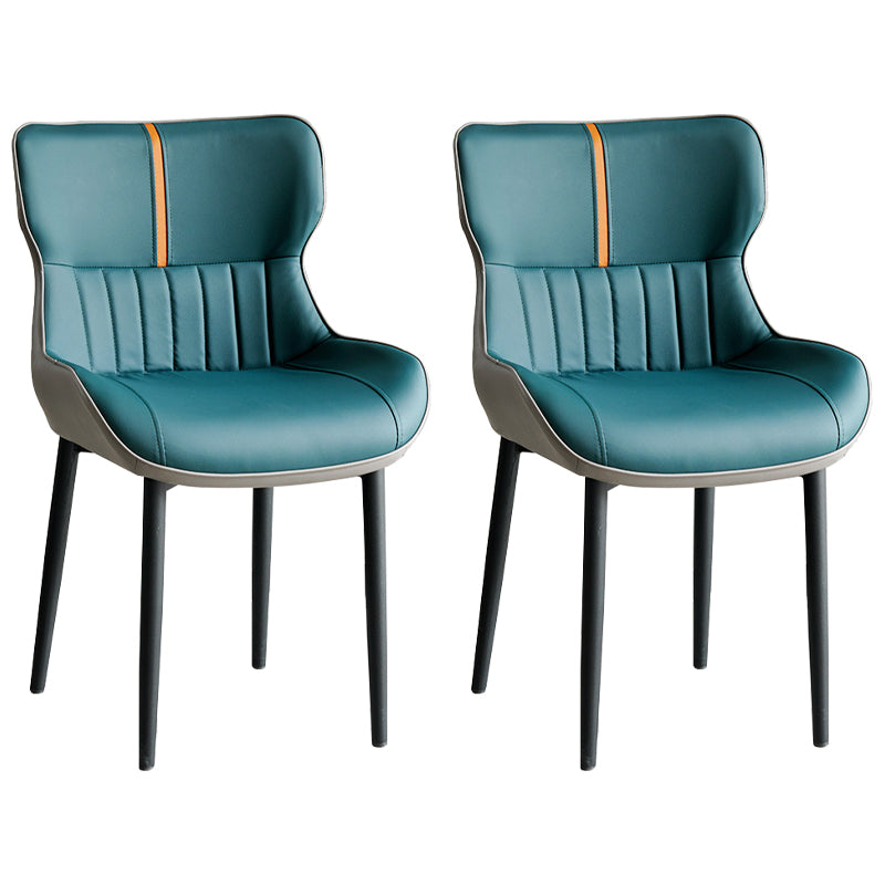 Minimalist Style Leather Dining Arm Chairs Wingback Parsons Chair for Home Blue 2 Piece Set Clearhalo ' kitchen&dining_furn' 'Dining Chairs' 'Dining Tables & Seating' 'dining_chair' 'furn' 'furn_dining_chair' 'Furniture' 'furniture_dining_chair' 'Kitchen & Dining Furniture' 'kitchen' 4038806