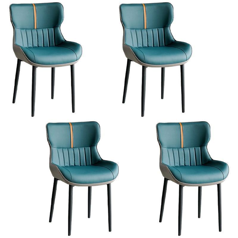 Minimalist Style Leather Dining Arm Chairs Wingback Parsons Chair for Home Blue 4 Piece Set Clearhalo ' kitchen&dining_furn' 'Dining Chairs' 'Dining Tables & Seating' 'dining_chair' 'furn' 'furn_dining_chair' 'Furniture' 'furniture_dining_chair' 'Kitchen & Dining Furniture' 'kitchen' 4038807