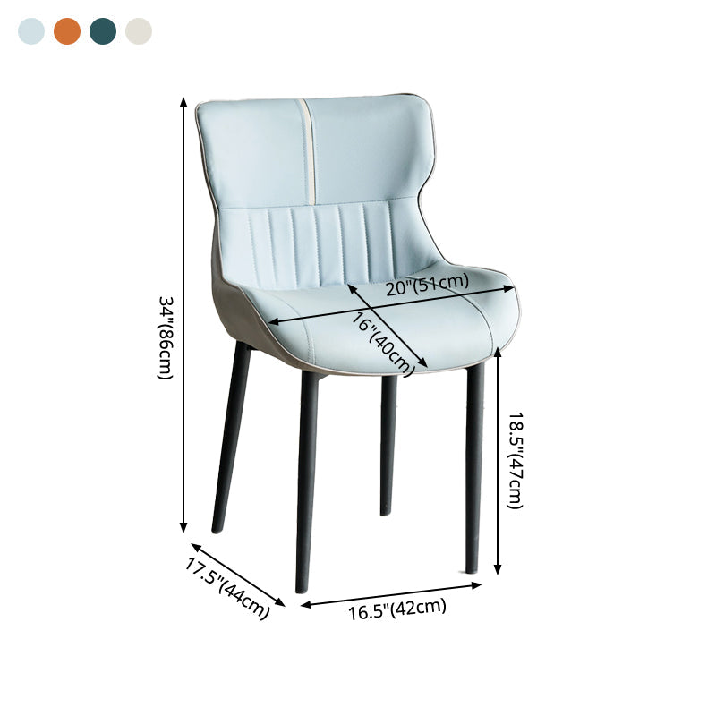 Minimalist Style Leather Dining Arm Chairs Wingback Parsons Chair for Home Clearhalo ' kitchen&dining_furn' 'Dining Chairs' 'Dining Tables & Seating' 'dining_chair' 'furn' 'furn_dining_chair' 'Furniture' 'furniture_dining_chair' 'Kitchen & Dining Furniture' 'kitchen' 4038814
