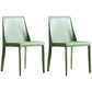 Designer Style Saddle Leather Restaurant Side Chair Matte Finish Parsons Dining Chair (Set of 2) Light Green Clearhalo ' kitchen&dining_furn' 'Dining Chairs' 'Dining Tables & Seating' 'dining_chair' 'furn' 'furn_dining_chair' 'Furniture' 'furniture_dining_chair' 'Kitchen & Dining Furniture' 'kitchen' 4038816