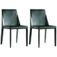 Designer Style Saddle Leather Restaurant Side Chair Matte Finish Parsons Dining Chair (Set of 2) Blackish Green Clearhalo ' kitchen&dining_furn' 'Dining Chairs' 'Dining Tables & Seating' 'dining_chair' 'furn' 'furn_dining_chair' 'Furniture' 'furniture_dining_chair' 'Kitchen & Dining Furniture' 'kitchen' 4038821