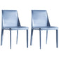 Designer Style Saddle Leather Restaurant Side Chair Matte Finish Parsons Dining Chair (Set of 2) Light Blue Clearhalo ' kitchen&dining_furn' 'Dining Chairs' 'Dining Tables & Seating' 'dining_chair' 'furn' 'furn_dining_chair' 'Furniture' 'furniture_dining_chair' 'Kitchen & Dining Furniture' 'kitchen' 4038825