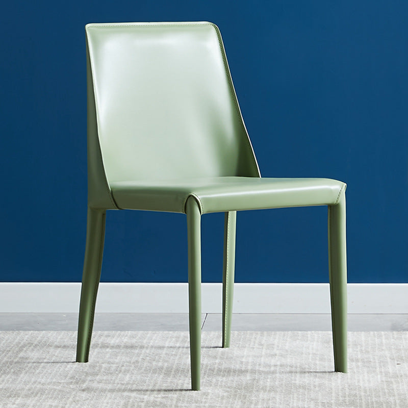 Designer Style Saddle Leather Restaurant Side Chair Matte Finish Parsons Dining Chair (Set of 2) Clearhalo ' kitchen&dining_furn' 'Dining Chairs' 'Dining Tables & Seating' 'dining_chair' 'furn' 'furn_dining_chair' 'Furniture' 'furniture_dining_chair' 'Kitchen & Dining Furniture' 'kitchen' 4038828