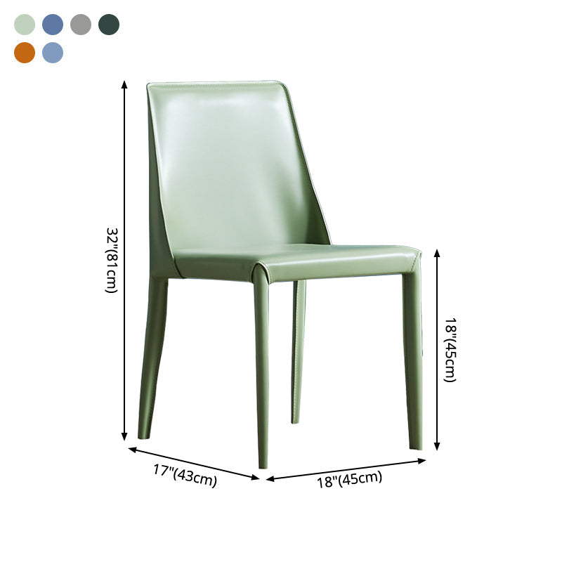 Designer Style Saddle Leather Restaurant Side Chair Matte Finish Parsons Dining Chair (Set of 2) Clearhalo ' kitchen&dining_furn' 'Dining Chairs' 'Dining Tables & Seating' 'dining_chair' 'furn' 'furn_dining_chair' 'Furniture' 'furniture_dining_chair' 'Kitchen & Dining Furniture' 'kitchen' 4038830