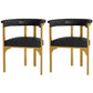 Scandinavian Style Upholstered Armless Dining Chairs Open Back Side Chair (Set of 2) Black Clearhalo ' kitchen&dining_furn' 'Dining Chairs' 'Dining Tables & Seating' 'dining_chair' 'furn' 'furn_dining_chair' 'Furniture' 'furniture_dining_chair' 'Kitchen & Dining Furniture' 'kitchen' 4038832
