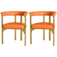 Scandinavian Style Upholstered Armless Dining Chairs Open Back Side Chair (Set of 2) Orange Clearhalo ' kitchen&dining_furn' 'Dining Chairs' 'Dining Tables & Seating' 'dining_chair' 'furn' 'furn_dining_chair' 'Furniture' 'furniture_dining_chair' 'Kitchen & Dining Furniture' 'kitchen' 4038833
