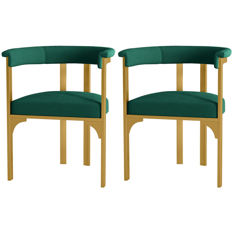 Scandinavian Style Upholstered Armless Dining Chairs Open Back Side Chair (Set of 2) Green Clearhalo ' kitchen&dining_furn' 'Dining Chairs' 'Dining Tables & Seating' 'dining_chair' 'furn' 'furn_dining_chair' 'Furniture' 'furniture_dining_chair' 'Kitchen & Dining Furniture' 'kitchen' 4038835