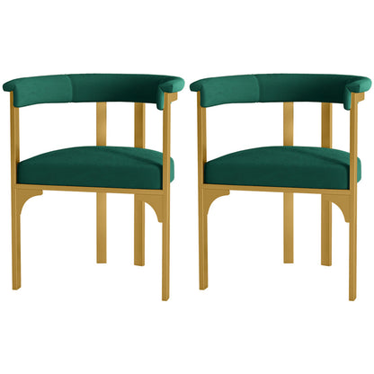 Scandinavian Style Upholstered Armless Dining Chairs Open Back Side Chair (Set of 2) Green Clearhalo ' kitchen&dining_furn' 'Dining Chairs' 'Dining Tables & Seating' 'dining_chair' 'furn' 'furn_dining_chair' 'Furniture' 'furniture_dining_chair' 'Kitchen & Dining Furniture' 'kitchen' 4038835