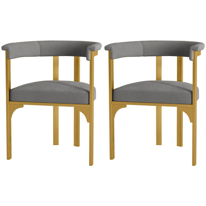 Scandinavian Style Upholstered Armless Dining Chairs Open Back Side Chair (Set of 2) Grey Clearhalo ' kitchen&dining_furn' 'Dining Chairs' 'Dining Tables & Seating' 'dining_chair' 'furn' 'furn_dining_chair' 'Furniture' 'furniture_dining_chair' 'Kitchen & Dining Furniture' 'kitchen' 4038837
