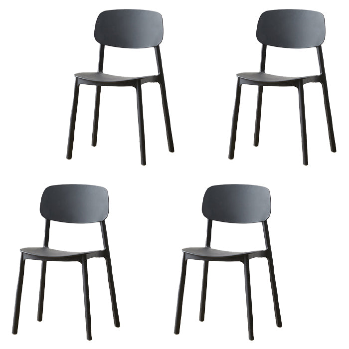 Scandinavian Plastic Conference Room Side Chair Open Back Dining Chair (Set of 4) Black Clearhalo ' kitchen&dining_furn' 'Dining Chairs' 'Dining Tables & Seating' 'dining_chair' 'furn' 'furn_dining_chair' 'Furniture' 'furniture_dining_chair' 'Kitchen & Dining Furniture' 'kitchen' 4038847