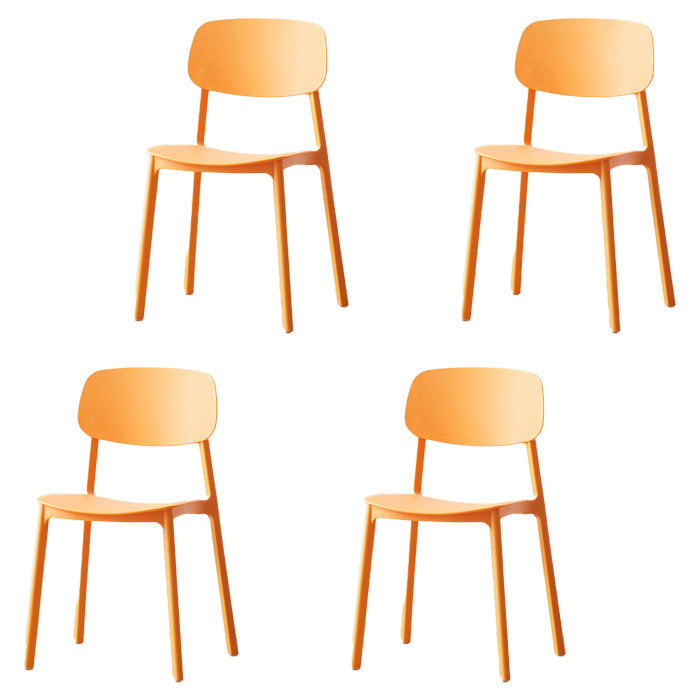Scandinavian Plastic Conference Room Side Chair Open Back Dining Chair (Set of 4) Orange Clearhalo ' kitchen&dining_furn' 'Dining Chairs' 'Dining Tables & Seating' 'dining_chair' 'furn' 'furn_dining_chair' 'Furniture' 'furniture_dining_chair' 'Kitchen & Dining Furniture' 'kitchen' 4038849