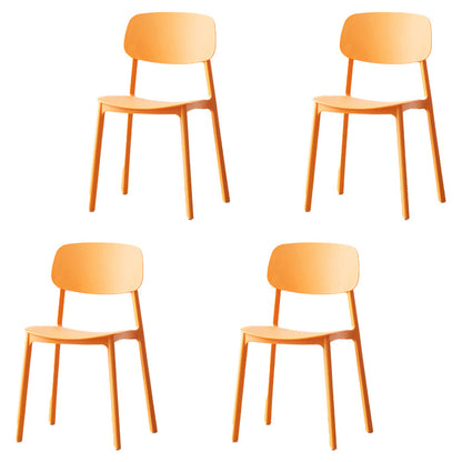 Scandinavian Plastic Conference Room Side Chair Open Back Dining Chair (Set of 4) Orange Clearhalo ' kitchen&dining_furn' 'Dining Chairs' 'Dining Tables & Seating' 'dining_chair' 'furn' 'furn_dining_chair' 'Furniture' 'furniture_dining_chair' 'Kitchen & Dining Furniture' 'kitchen' 4038849