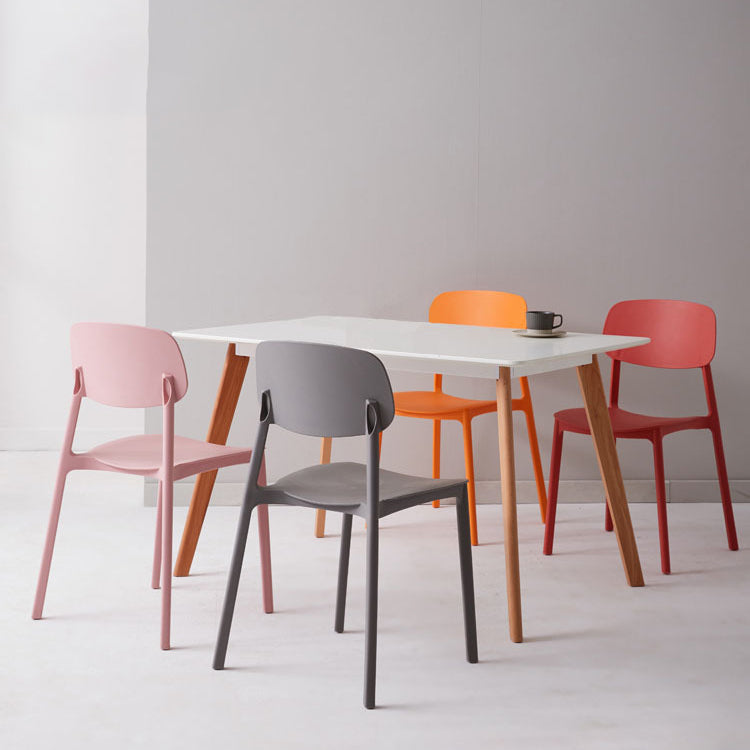 Scandinavian Plastic Conference Room Side Chair Open Back Dining Chair (Set of 4) Clearhalo ' kitchen&dining_furn' 'Dining Chairs' 'Dining Tables & Seating' 'dining_chair' 'furn' 'furn_dining_chair' 'Furniture' 'furniture_dining_chair' 'Kitchen & Dining Furniture' 'kitchen' 4038850