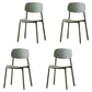 Scandinavian Plastic Conference Room Side Chair Open Back Dining Chair (Set of 4) Army Green Clearhalo ' kitchen&dining_furn' 'Dining Chairs' 'Dining Tables & Seating' 'dining_chair' 'furn' 'furn_dining_chair' 'Furniture' 'furniture_dining_chair' 'Kitchen & Dining Furniture' 'kitchen' 4038852