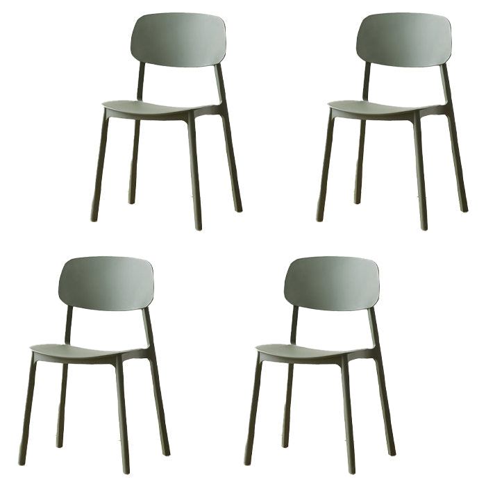 Scandinavian Plastic Conference Room Side Chair Open Back Dining Chair (Set of 4) Army Green Clearhalo ' kitchen&dining_furn' 'Dining Chairs' 'Dining Tables & Seating' 'dining_chair' 'furn' 'furn_dining_chair' 'Furniture' 'furniture_dining_chair' 'Kitchen & Dining Furniture' 'kitchen' 4038852