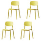 Scandinavian Plastic Conference Room Side Chair Open Back Dining Chair (Set of 4) Yellow Clearhalo ' kitchen&dining_furn' 'Dining Chairs' 'Dining Tables & Seating' 'dining_chair' 'furn' 'furn_dining_chair' 'Furniture' 'furniture_dining_chair' 'Kitchen & Dining Furniture' 'kitchen' 4038856
