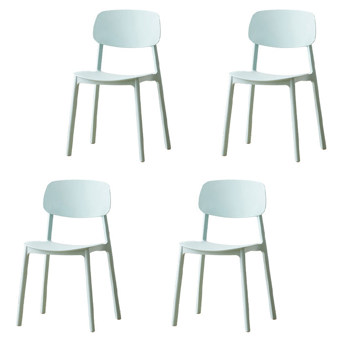 Scandinavian Plastic Conference Room Side Chair Open Back Dining Chair (Set of 4) Light Blue Clearhalo ' kitchen&dining_furn' 'Dining Chairs' 'Dining Tables & Seating' 'dining_chair' 'furn' 'furn_dining_chair' 'Furniture' 'furniture_dining_chair' 'Kitchen & Dining Furniture' 'kitchen' 4038858