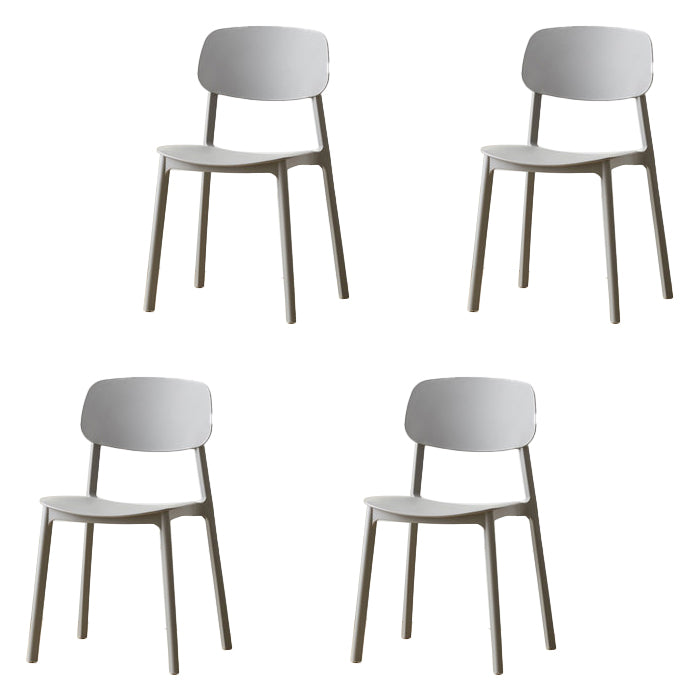 Scandinavian Plastic Conference Room Side Chair Open Back Dining Chair (Set of 4) Dark Gray Clearhalo ' kitchen&dining_furn' 'Dining Chairs' 'Dining Tables & Seating' 'dining_chair' 'furn' 'furn_dining_chair' 'Furniture' 'furniture_dining_chair' 'Kitchen & Dining Furniture' 'kitchen' 4038860