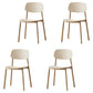 Scandinavian Plastic Conference Room Side Chair Open Back Dining Chair (Set of 4) Beige Clearhalo ' kitchen&dining_furn' 'Dining Chairs' 'Dining Tables & Seating' 'dining_chair' 'furn' 'furn_dining_chair' 'Furniture' 'furniture_dining_chair' 'Kitchen & Dining Furniture' 'kitchen' 4038862