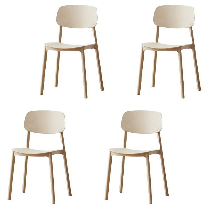 Scandinavian Plastic Conference Room Side Chair Open Back Dining Chair (Set of 4) Beige Clearhalo ' kitchen&dining_furn' 'Dining Chairs' 'Dining Tables & Seating' 'dining_chair' 'furn' 'furn_dining_chair' 'Furniture' 'furniture_dining_chair' 'Kitchen & Dining Furniture' 'kitchen' 4038862