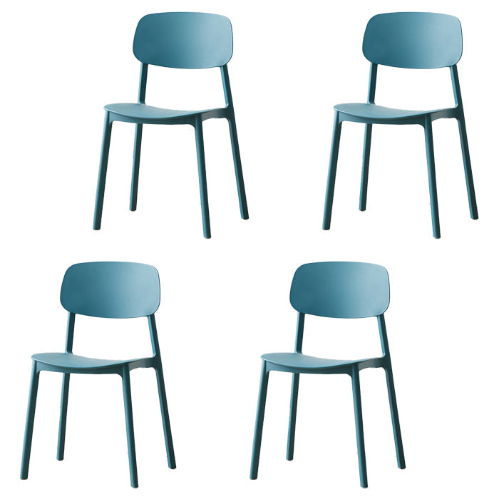 Scandinavian Plastic Conference Room Side Chair Open Back Dining Chair (Set of 4) Dark Blue Clearhalo ' kitchen&dining_furn' 'Dining Chairs' 'Dining Tables & Seating' 'dining_chair' 'furn' 'furn_dining_chair' 'Furniture' 'furniture_dining_chair' 'Kitchen & Dining Furniture' 'kitchen' 4038863