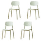 Scandinavian Plastic Conference Room Side Chair Open Back Dining Chair (Set of 4) Pea Green Clearhalo ' kitchen&dining_furn' 'Dining Chairs' 'Dining Tables & Seating' 'dining_chair' 'furn' 'furn_dining_chair' 'Furniture' 'furniture_dining_chair' 'Kitchen & Dining Furniture' 'kitchen' 4038864