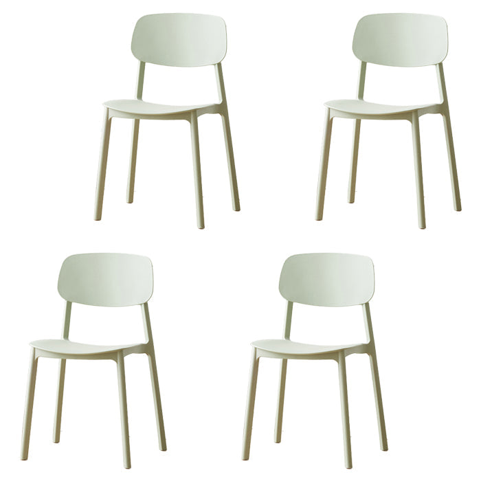 Scandinavian Plastic Conference Room Side Chair Open Back Dining Chair (Set of 4) Pea Green Clearhalo ' kitchen&dining_furn' 'Dining Chairs' 'Dining Tables & Seating' 'dining_chair' 'furn' 'furn_dining_chair' 'Furniture' 'furniture_dining_chair' 'Kitchen & Dining Furniture' 'kitchen' 4038864