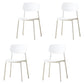 Scandinavian Plastic Conference Room Side Chair Open Back Dining Chair (Set of 4) White Clearhalo ' kitchen&dining_furn' 'Dining Chairs' 'Dining Tables & Seating' 'dining_chair' 'furn' 'furn_dining_chair' 'Furniture' 'furniture_dining_chair' 'Kitchen & Dining Furniture' 'kitchen' 4038866