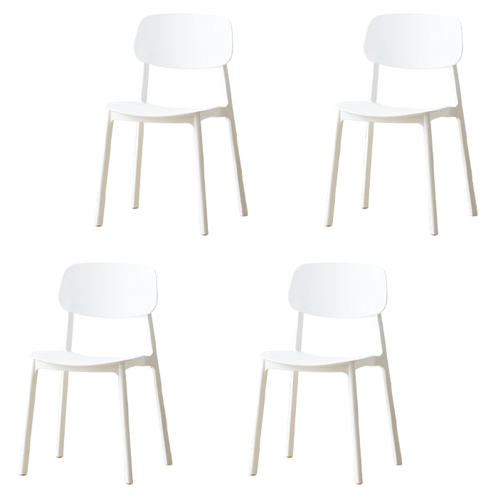 Scandinavian Plastic Conference Room Side Chair Open Back Dining Chair (Set of 4) White Clearhalo ' kitchen&dining_furn' 'Dining Chairs' 'Dining Tables & Seating' 'dining_chair' 'furn' 'furn_dining_chair' 'Furniture' 'furniture_dining_chair' 'Kitchen & Dining Furniture' 'kitchen' 4038866