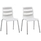 Contemporary Style Stacking Dining Armless Chairs Solid Back Side Chair White 2 Piece Set Clearhalo ' kitchen&dining_furn' 'Dining Chairs' 'Dining Tables & Seating' 'dining_chair' 'furn' 'furn_dining_chair' 'Furniture' 'furniture_dining_chair' 'Kitchen & Dining Furniture' 'kitchen' 4038869