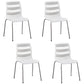 Contemporary Style Stacking Dining Armless Chairs Solid Back Side Chair White 4 Piece Set Clearhalo ' kitchen&dining_furn' 'Dining Chairs' 'Dining Tables & Seating' 'dining_chair' 'furn' 'furn_dining_chair' 'Furniture' 'furniture_dining_chair' 'Kitchen & Dining Furniture' 'kitchen' 4038871